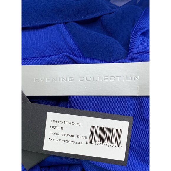 Halston Heritage Mini Evening Chiffon Cape Overlay Dress Size 6 RA10712 NWD $375 - Picture 4 of 15